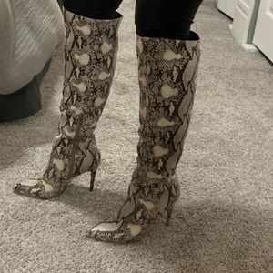 JustFab Snakeskin boots.